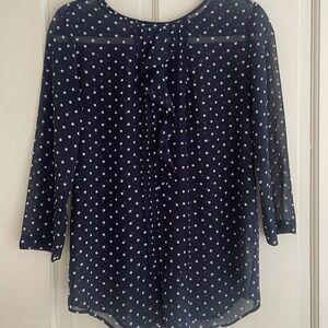 Van Heusen Navy Polka Dot Top